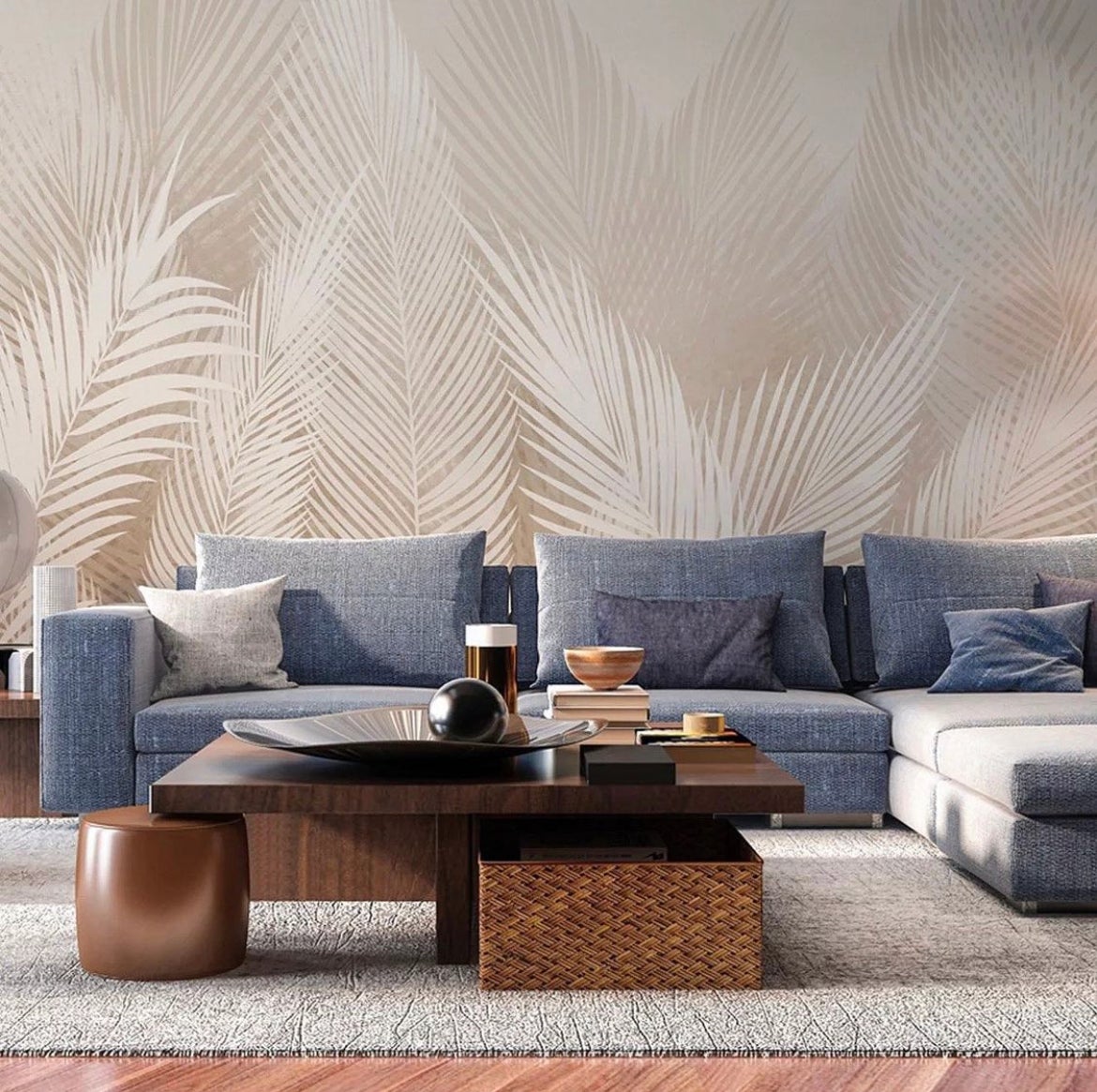Premium wallpaper installation in luxury home